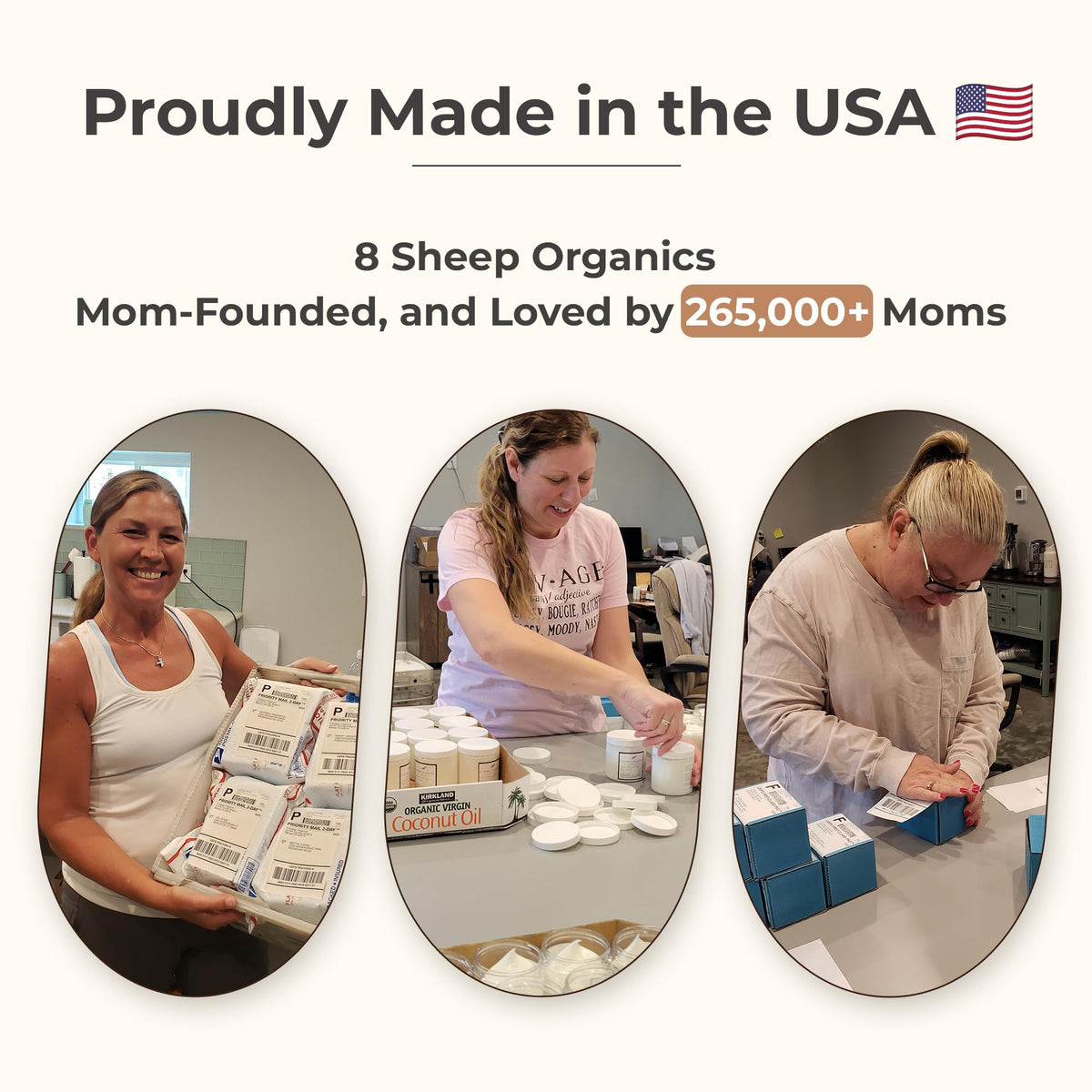 8 SHEEP ORGANICS product in nursery setting showing calm postpartum routine benefit