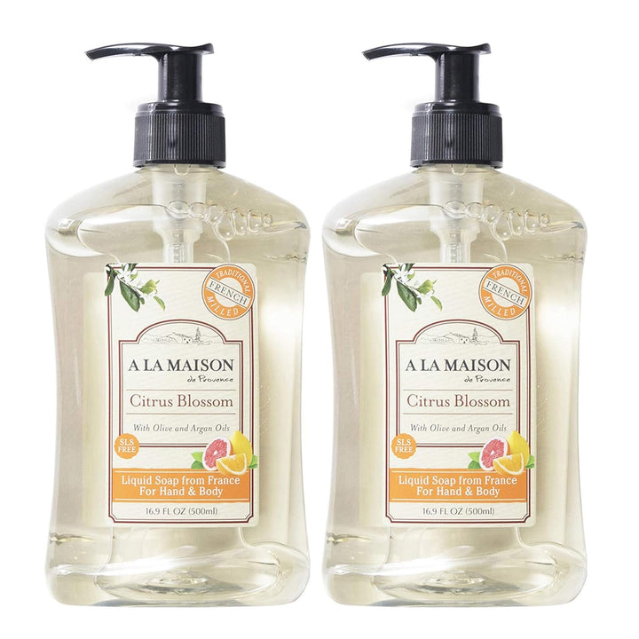 A LA MAISON front label showing citrus blossom scent and benefits