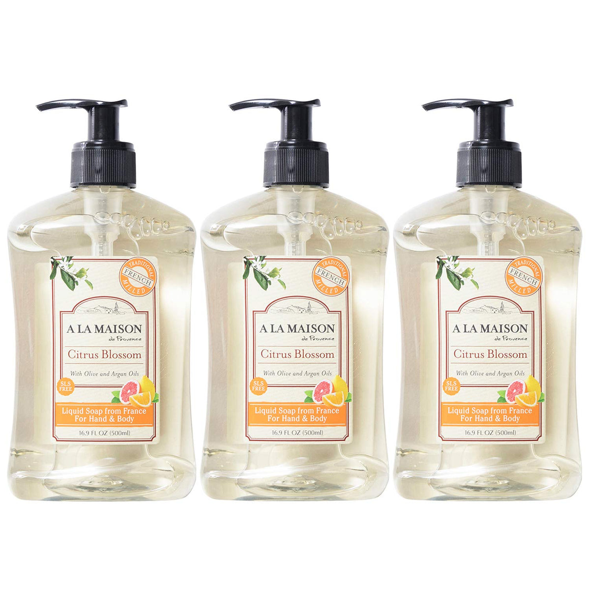 A LA MAISON front packaging showing three bottles and clear product identity and convenience