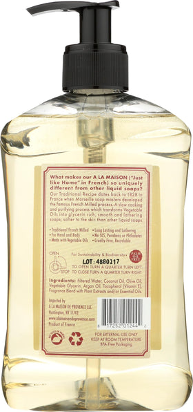 A La Maison label close-up highlighting Marseille recipe and natural ingredients benefit