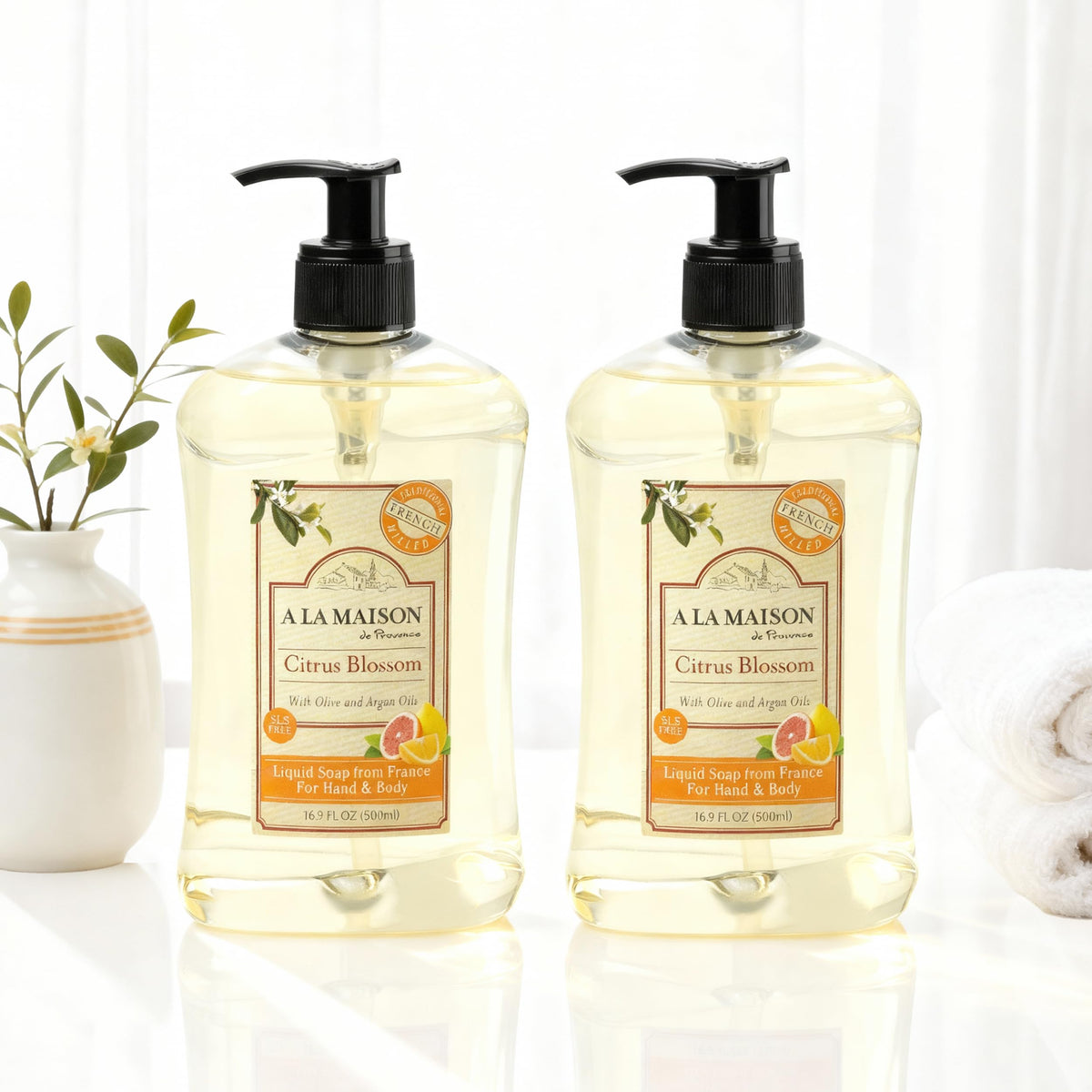 A LA MAISON creamy lather closeup showing gentle moisturizing foam
