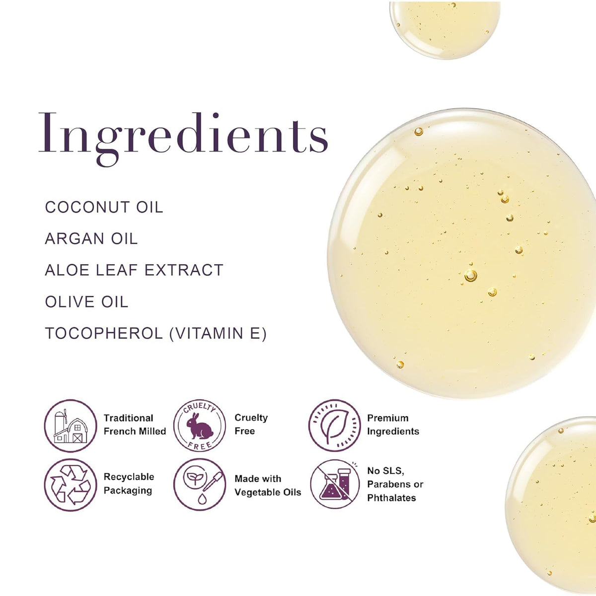 A LA MAISON close-up of liquid texture showing gentle plant-based formula benefit