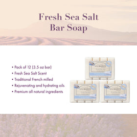 A LA MAISON close-up of triple-milled soap texture highlighting creamy lather