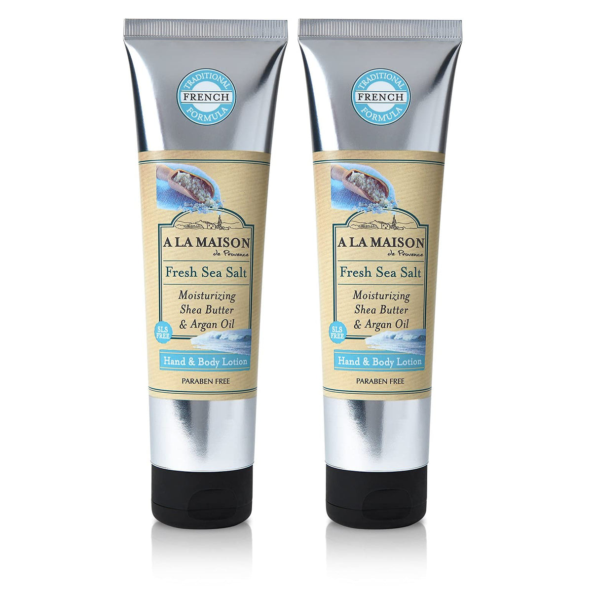 A LA MAISON front packaging showing fresh sea salt scent and hydrating benefits
