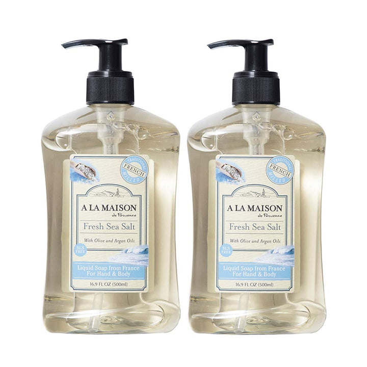 A LA MAISON front packaging showing fresh sea salt scent and French heritage benefits