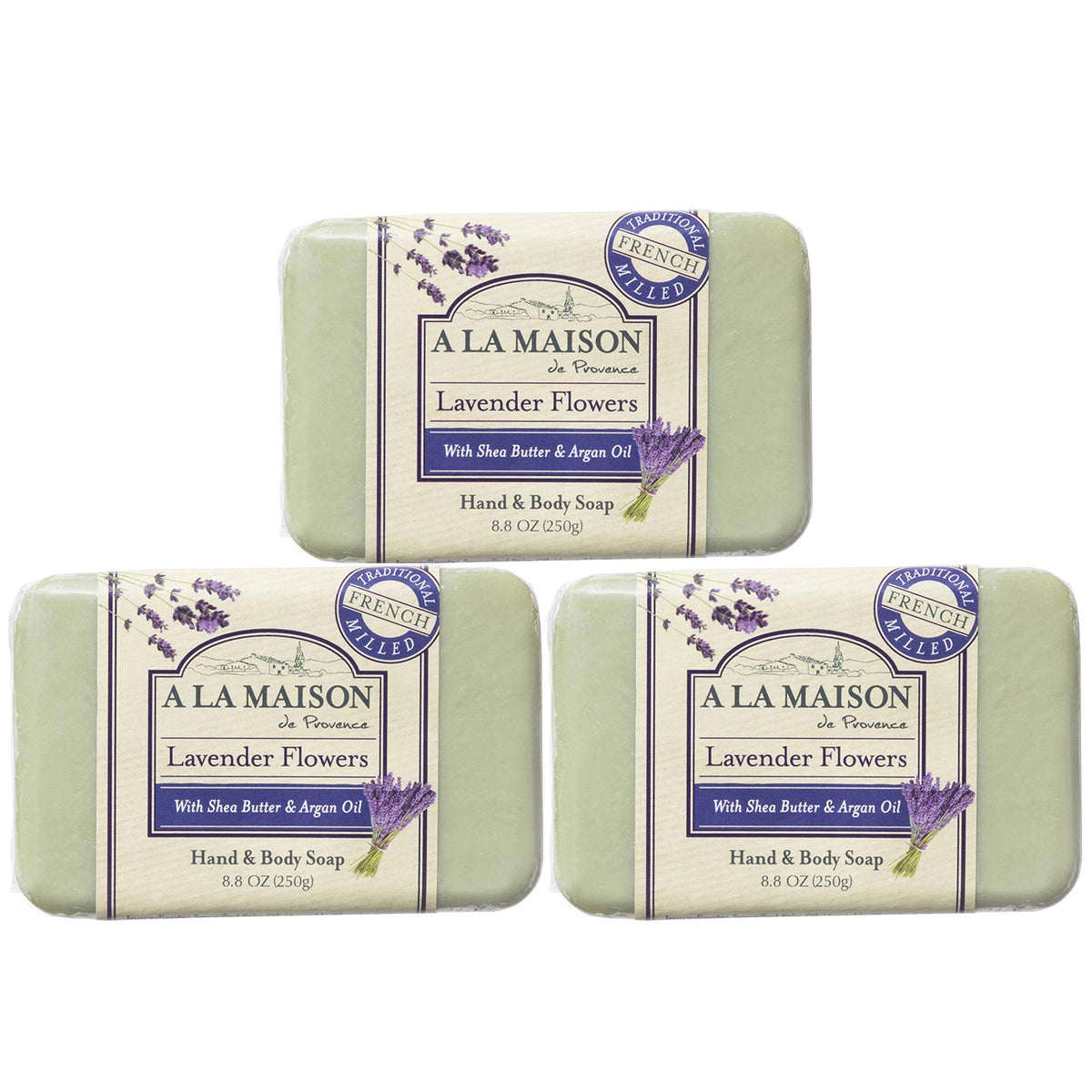 A LA MAISON front packaging showing three bars and clear product identity