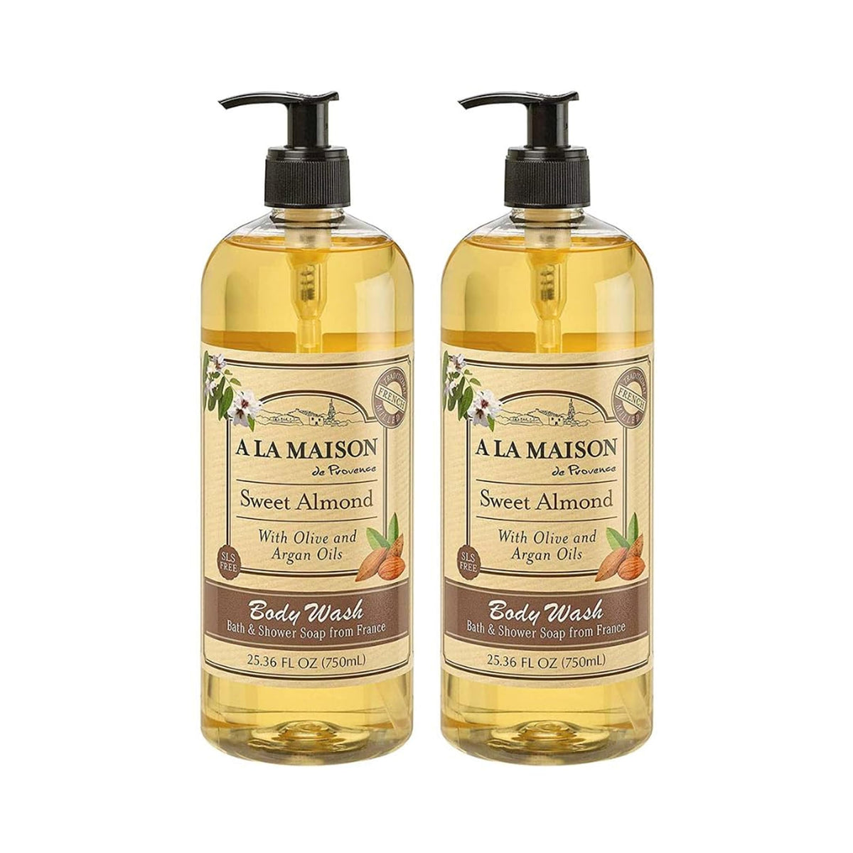A LA MAISON front packaging showing two bottles and sustainable benefit