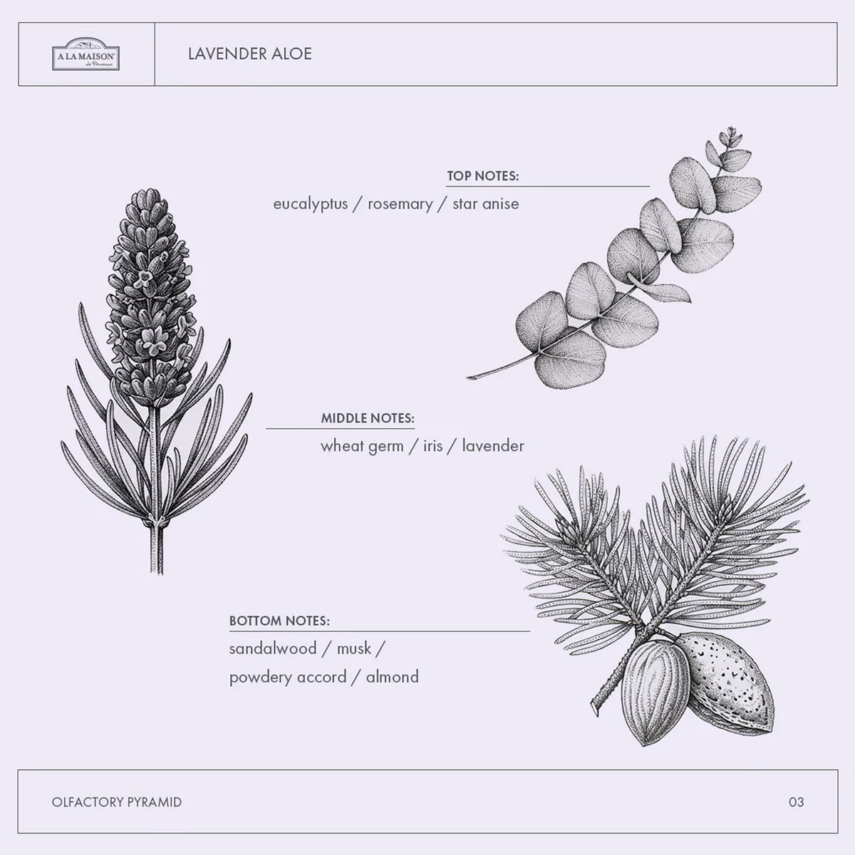 A LA MAISON label and ingredients list emphasizing plant-based formulation