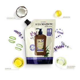 A LA MAISON close-up of refill pour spout for spill-free refilling benefit