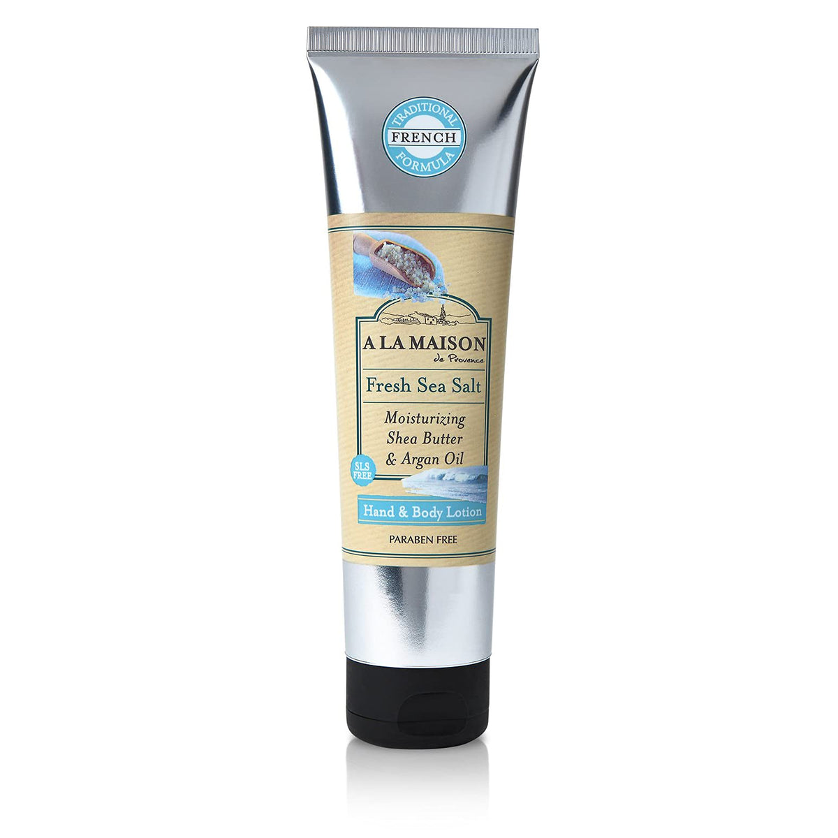 A LA MAISON lotion texture swatch demonstrating quick absorption and smooth finish
