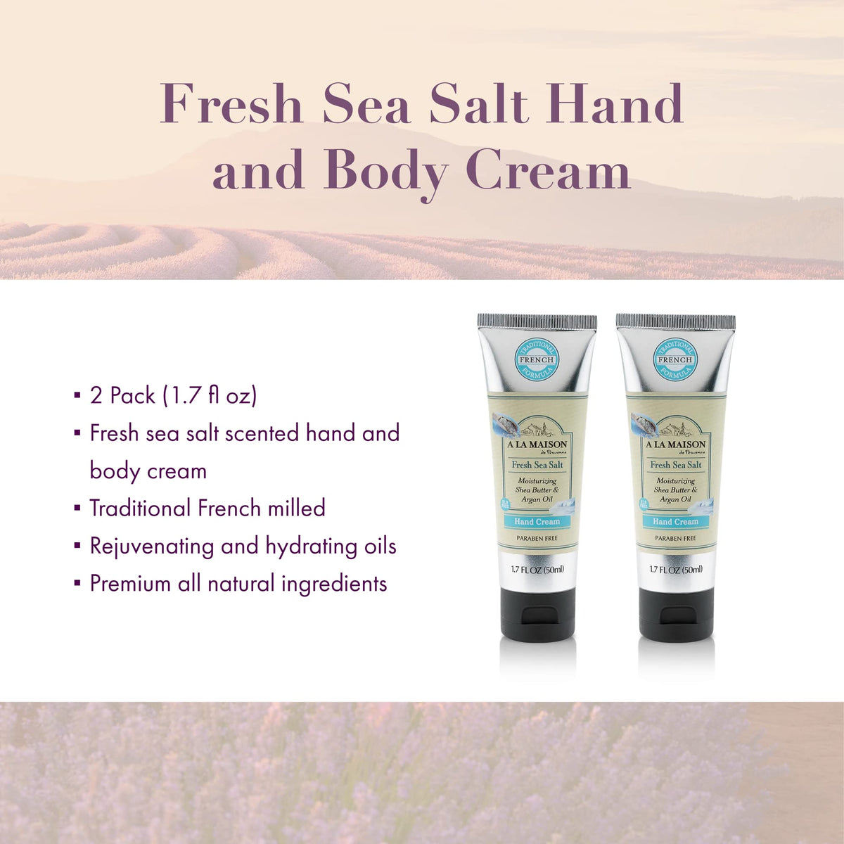 A LA MAISON open tube close-up showing cream texture and quick absorption benefits