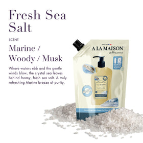 A LA MAISON pouch close-up texture highlighting plant-based formula benefits