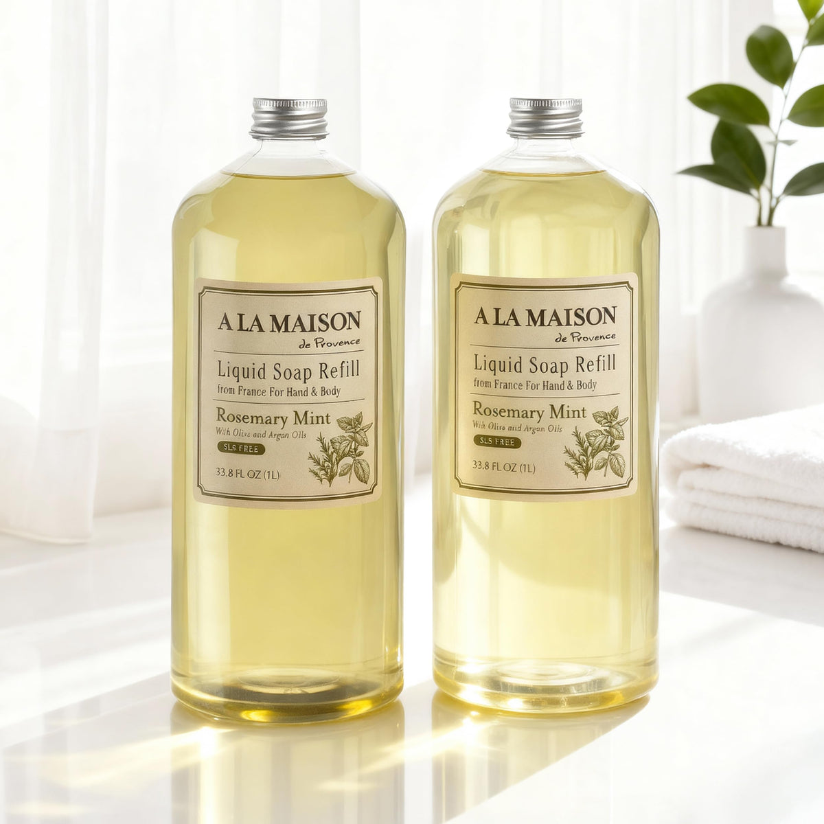 A LA MAISON foam on hands demonstrating gentle, moisturizing lather