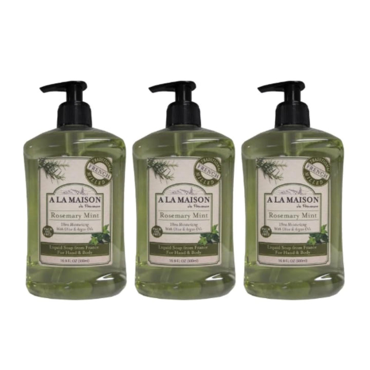 A LA MAISON front packaging showing three bottles and natural appeal