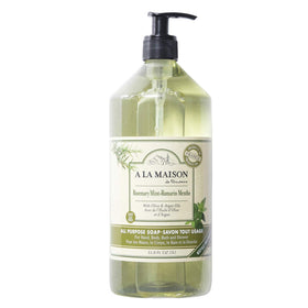 A LA MAISON front packaging showing rosemary mint bottle and label, highlighting clean design