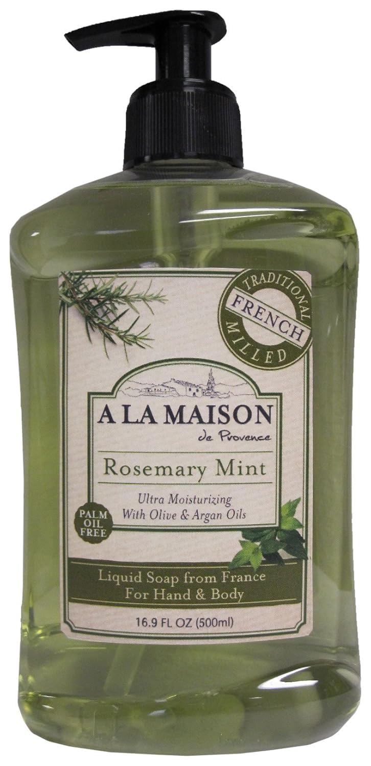A LA MAISON pump and label detail highlighting ingredients and design