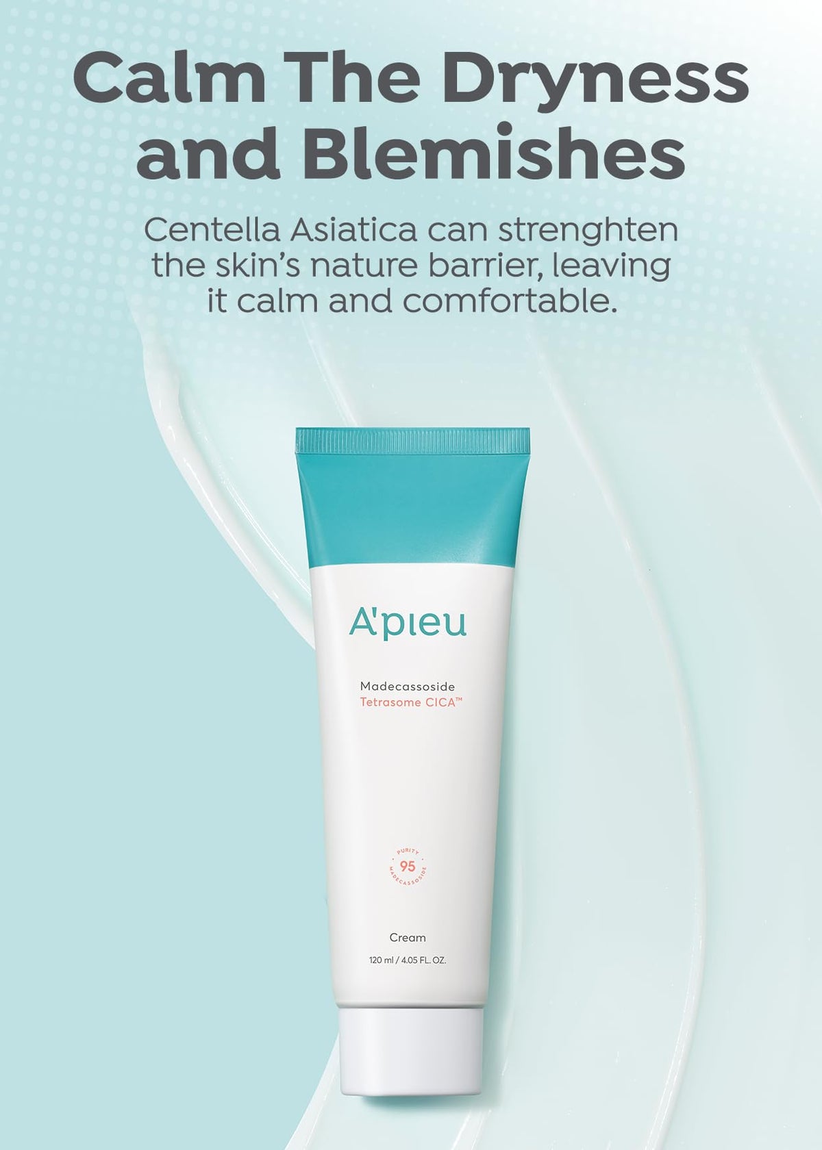 A'PIEU open jar close-up of creamy texture, highlighting fast absorption and smooth finish