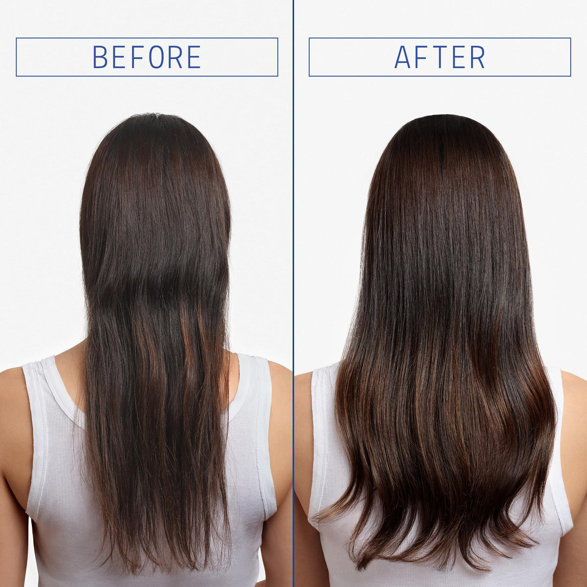 AAVRANI before and after blowout showing increased body and bounce