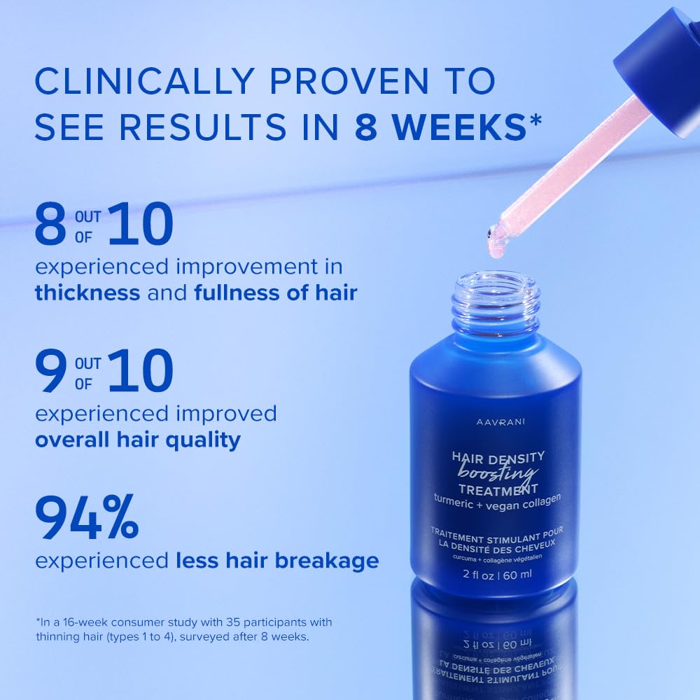 AAVRANI drop of serum on scalp showing lightweight texture and fast absorption benefit