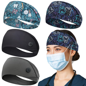 ABAMERICA front view headband with buttons preventing ear pain