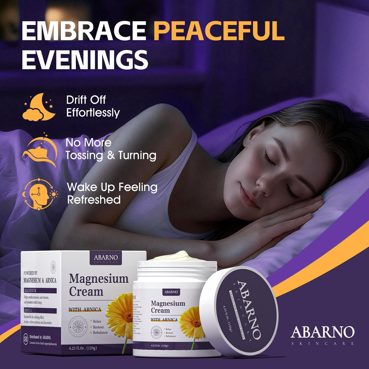 abarno application on legs being massaged in for targeted post-workout relief