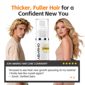 abarno conceptual before and after image indicating fuller-looking hair benefit