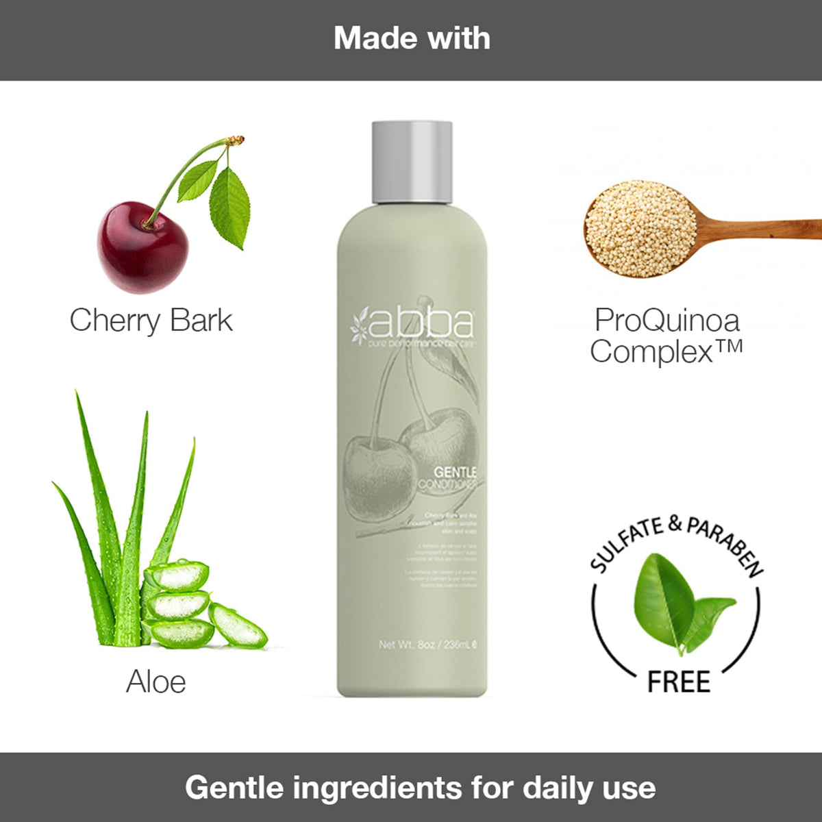 ABBA cherry bark and aloe texture closeup highlighting creamy formula for smooth detangling