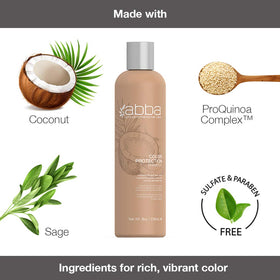 ABBA shampoo being used on wet hair to preserve color and softness