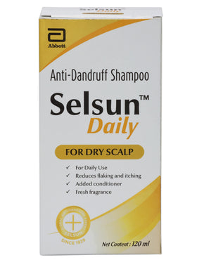 Abbott Selsun product label close-up showing ingredients and directions