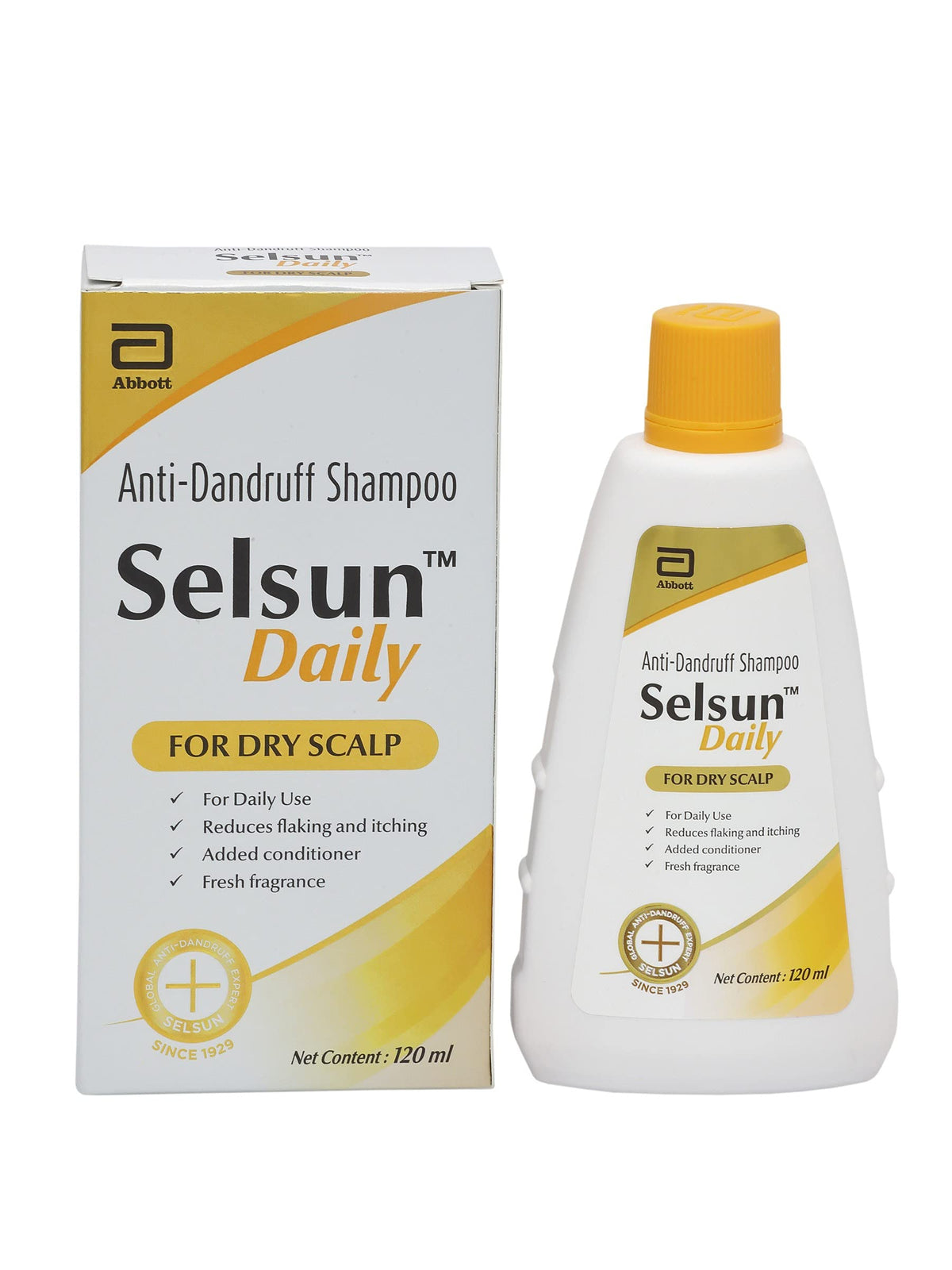 Abbott Selsun shampoo lather foam texture showing gentle conditioning