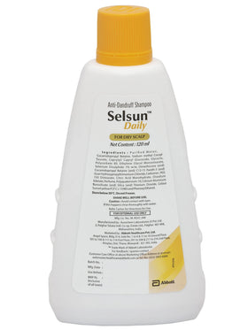 Abbott Selsun being massaged into scalp showing correct application benefit