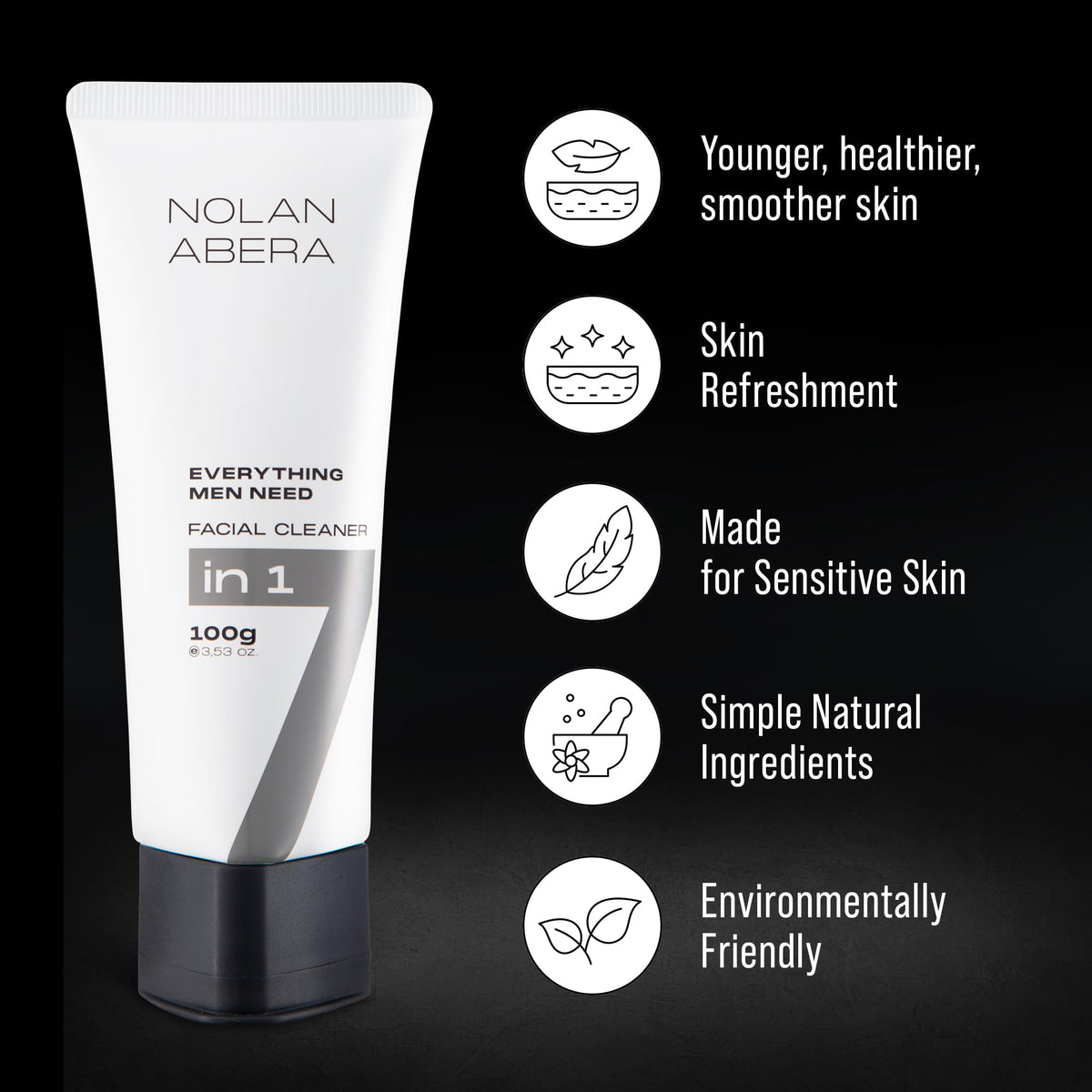 Before and after skin using ABERA Nolan showing reduced shine benefit