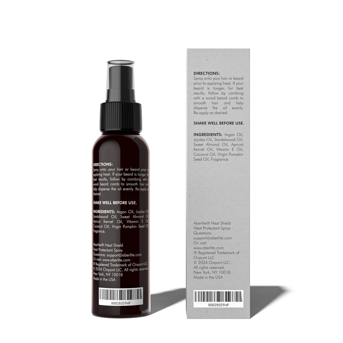 Aberlite spray in use with blow dryer demonstrating heat protection benefit