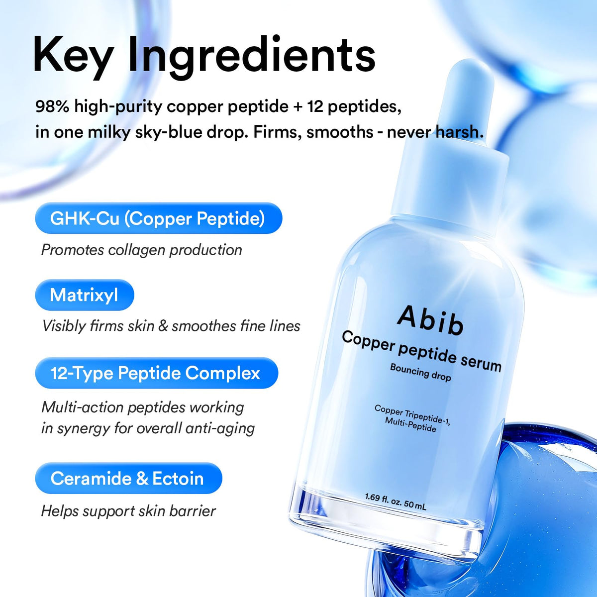 Abib serum on hand for scale demonstrating small dropper dose benefit