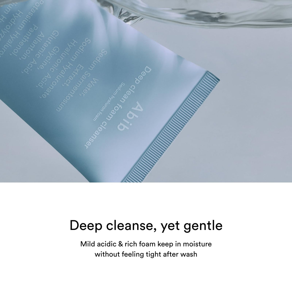 Abib foam texture on hand demonstrating airy lather and softness