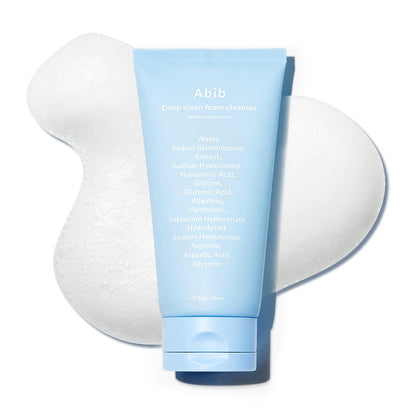 Abib cleanser front packaging showing label and bottle benefits