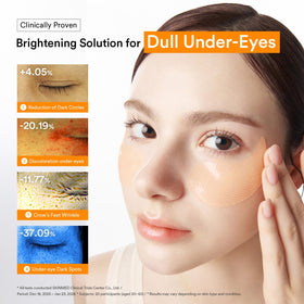 Abib patches shown on forehead and smile lines for multi-area tone-up