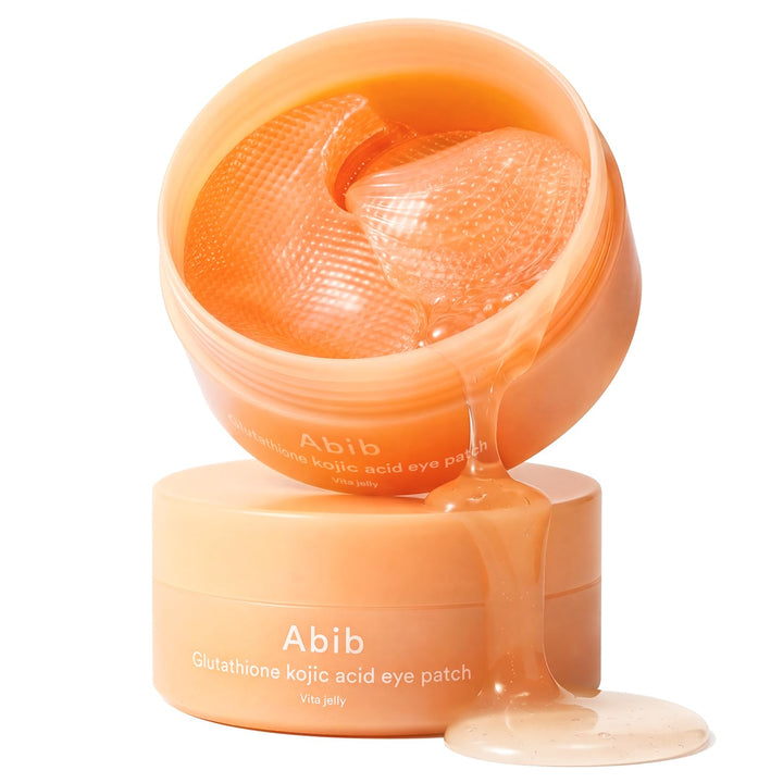 Abib front packaging showing 60 hydrogel eye patches and benefits