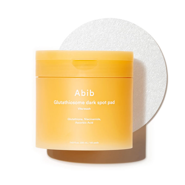 Abib front packaging showing pads and benefits for brightening