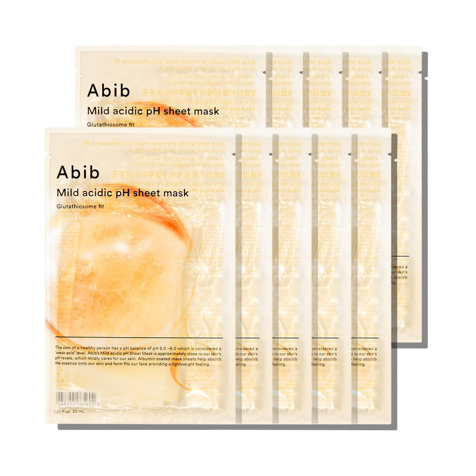 Abib front packaging showing 10 sheets and calming benefits