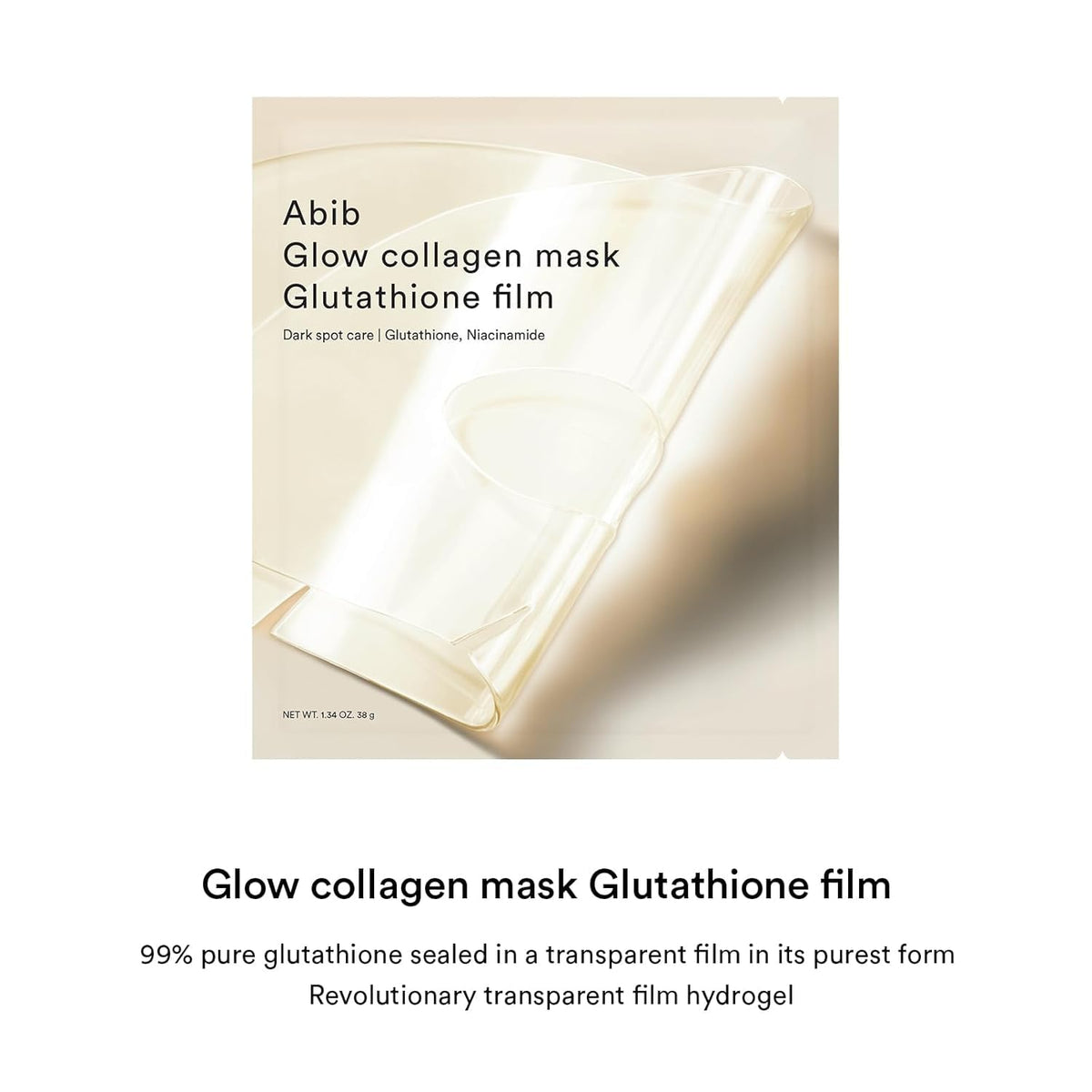 Abib single hydrogel sheet flat lay demonstrating full-face coverage benefit