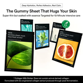 Abib open pack displaying ten gummy sheets for daily treatments