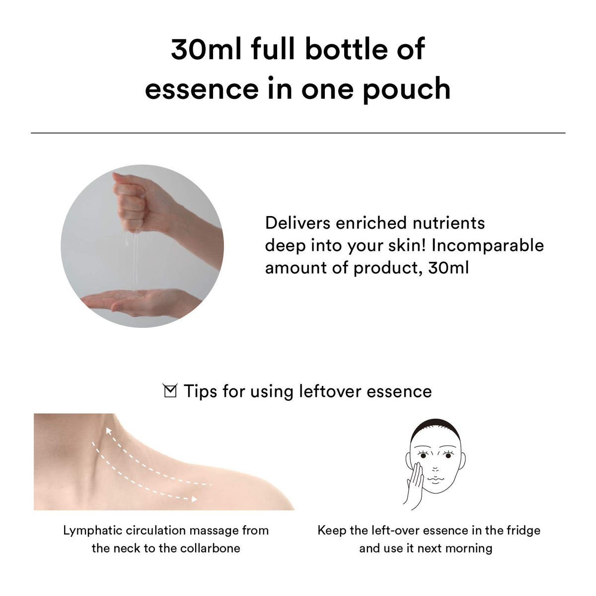 Abib mask next to hand for scale showing 30ml serum per sheet benefit