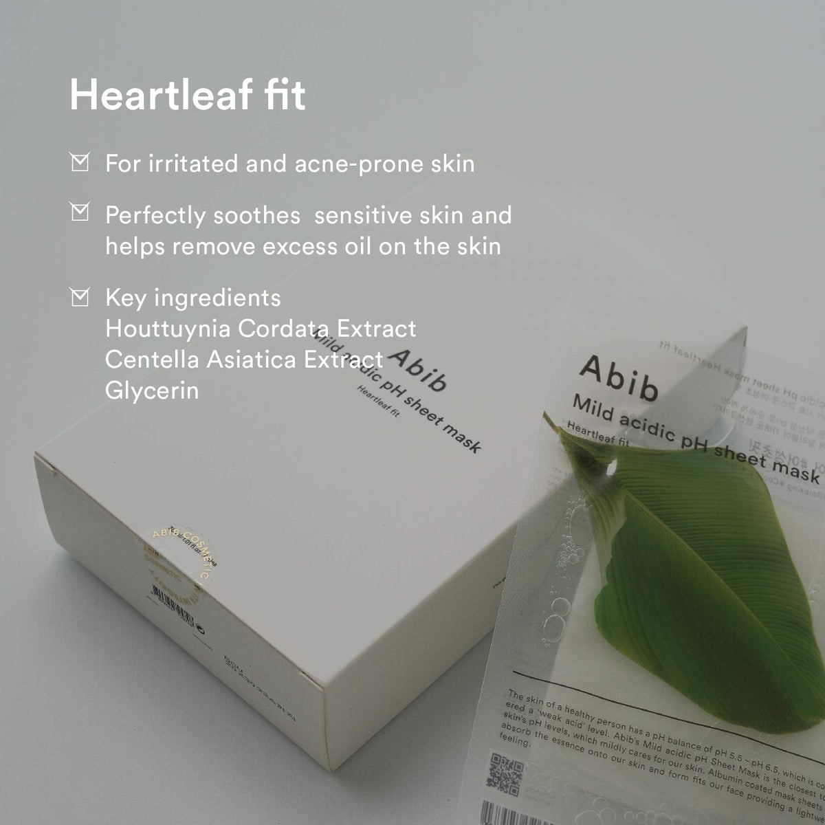 Abib sheet mask adhered to face showcasing snug fit and even delivery benefit