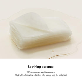 Mask applied on face demonstrating Abib calming fit and quick relief