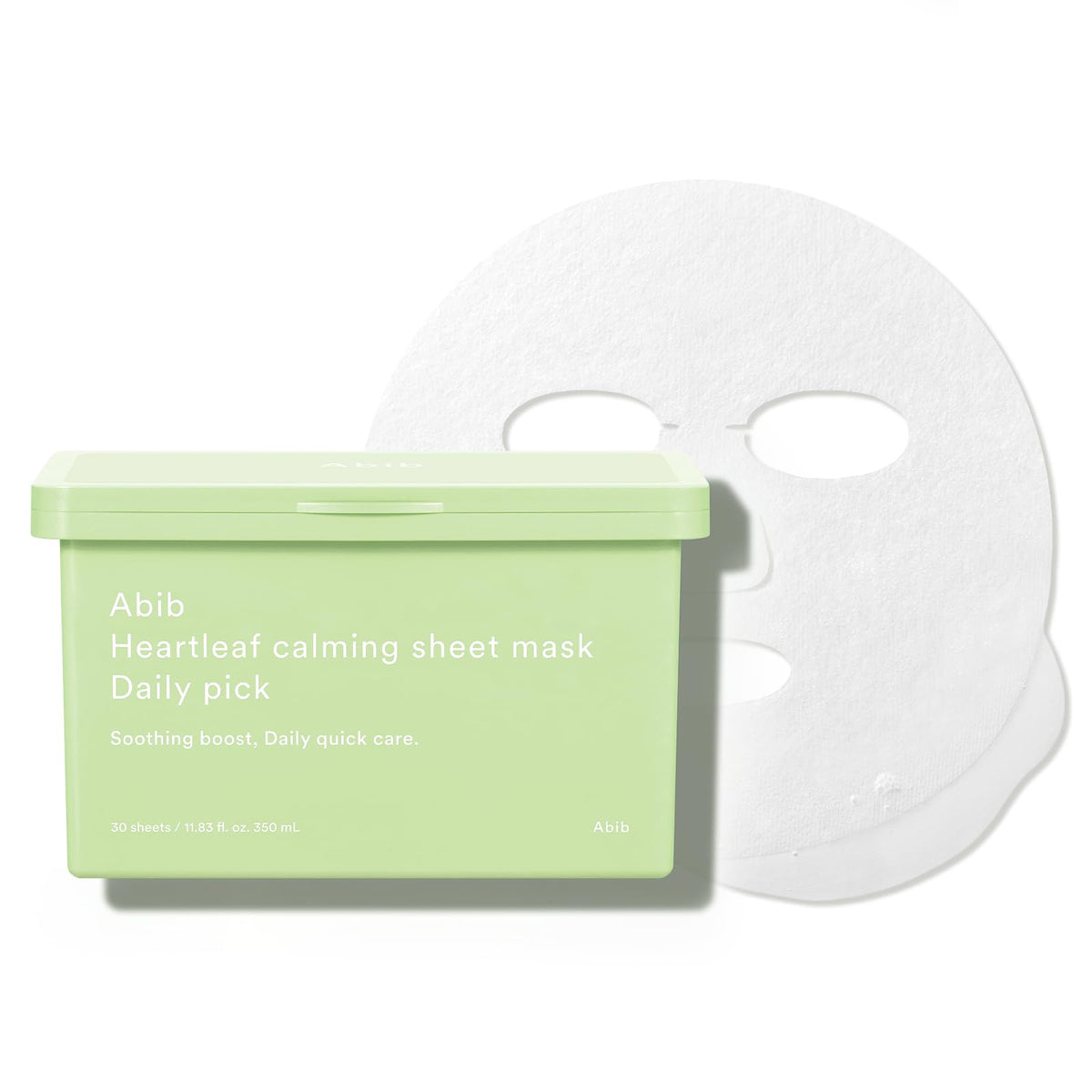 Abib tub front view showing brand and calming mask convenience