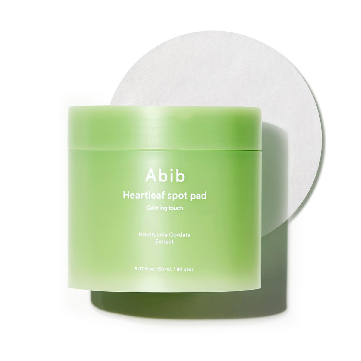 Abib front packaging showing calming pads and benefits
