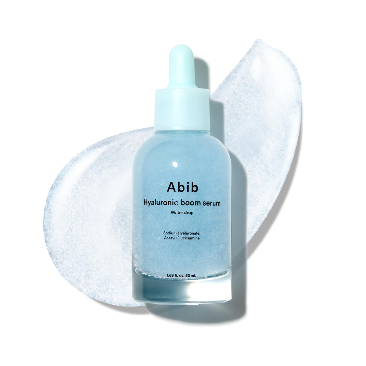 Abib front bottle showing sleek packaging and clear hydration benefit