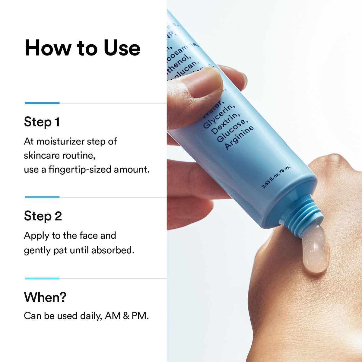 Abib tube in hand for scale and travel-friendly hydration benefit