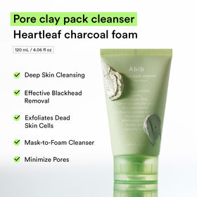 Abib label close-up revealing key ingredients for pore care benefit